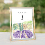 Campos de Lavanda de Aquarela 5x7" Mesa de Casamen<br><div class="desc">Cartões de números de mesas de casamento russos e elegantes,  com uma pintura aquosa de campos de lavanda inspirada na Provença,  França. O emparelhamento da aquarela pareada com a tipografia quic faz uma combinação maravilhosamente divertida.</div>
