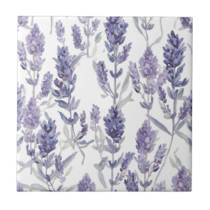 Campos de Lavanda   Padrão de Flor de Aquarela Rox