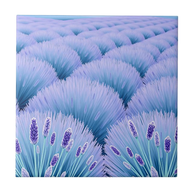 Campos de Lavanda Sonhadores Estética Roxo Azul  (Frente)