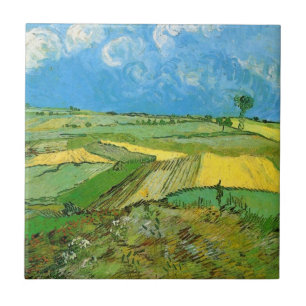 Campos de trigo Van Gogh em Auvers sob céu nublado
