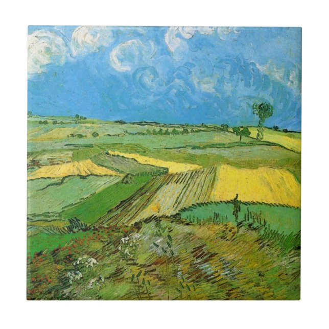 Campos de trigo Van Gogh em Auvers sob céu nublado (Frente)