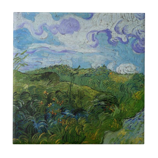 Campos de trigo verde por Vincent van Gogh (Frente)