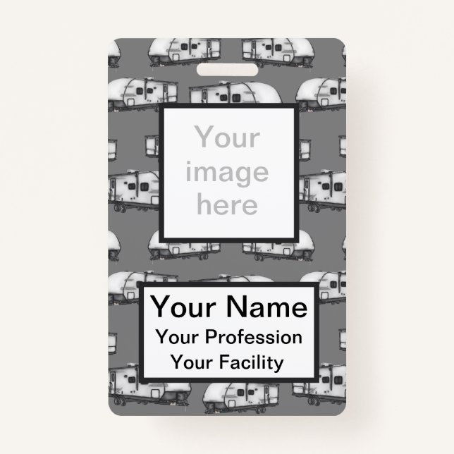 Campos personalizados - Crachá de Cinza (Frente)