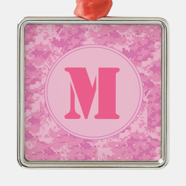 Camuflagem ACU rosa Monograma Ornamento inicial (Frente)