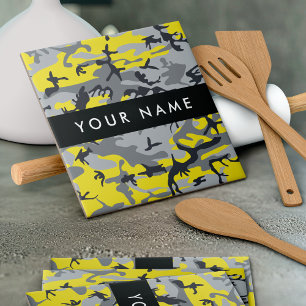 Camuflagem Amarela e Cinza Personalize seu nome