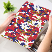 Camuflagem, Azul Branco Vermelho Dourado, Militar,