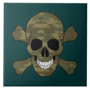 Camuflagem Azulejo Crânio E Crossbones