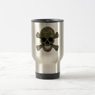 Camuflagem Caneca de viagem Crânio E Crossbones