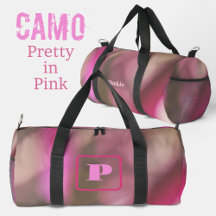 Camuflagem Chic Rosa e Taupe Monograma