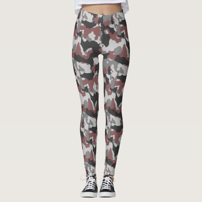Camuflagem de Cinzas castanhas com leggings femini (Frente)