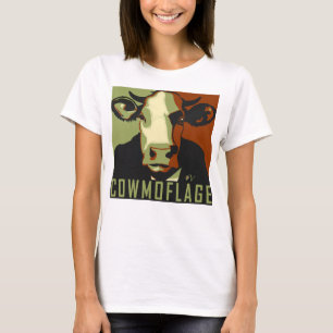 Camuflagem de Vaca Camisa Fun Pop Art Inspirada