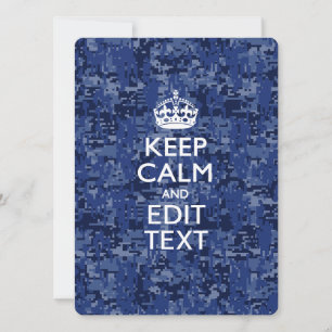 Camuflagem digital azul MANTENHA A CALMA E Edite o