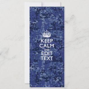 Camuflagem digital azul MANTENHA A CALMA E Edite o