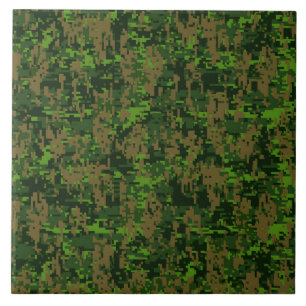Camuflagem Digital Verde com Estilo de Madeira