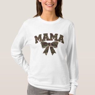 Camuflagem Mamãe Camiseta Casual Feminina