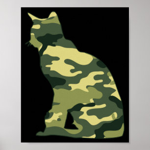 Camuflagem Militar Birmanesa Homem Impressão Gato