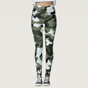 Camuflagem Múltipla Verde Feminina Leggings