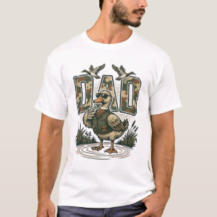 Camuflagem Papai Pato Camisa Desenho de Gravura Vi