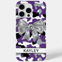 Camuflagem Preta Roxa Personalizada Brilhante