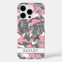 Camuflagem Rosa Brilhante Cinza Personalizada