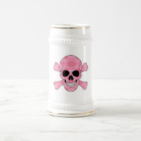 Camuflagem Rosa Caneca de cerveja Crânio E Espinha