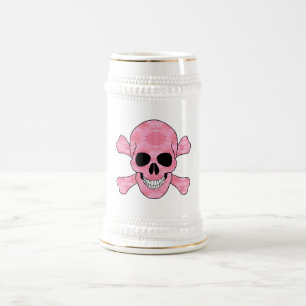 Camuflagem Rosa Caneca de cerveja Crânio E Espinha