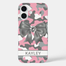 Camuflagem Rosa Cinza Personalizada Brilhante