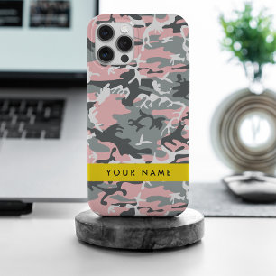Camuflagem Rosa e Cinza Personalize seu nome