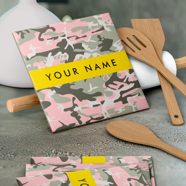 Camuflagem rosa e verde Seu nome personaliza (Criador carregado)