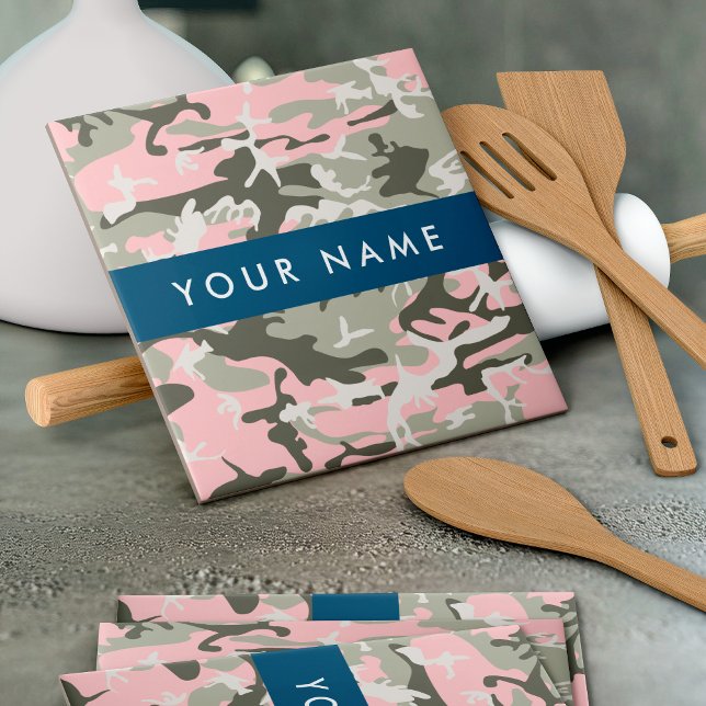 Camuflagem rosa e verde Seu nome personaliza (Criador carregado)