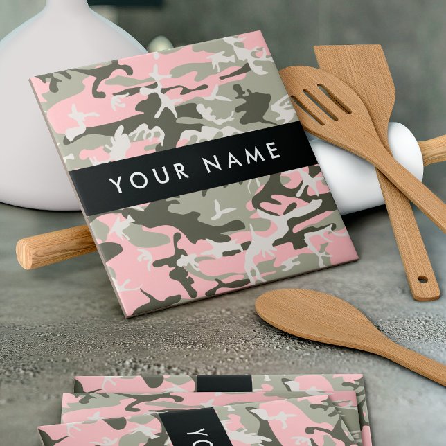 Camuflagem rosa e verde Seu nome personaliza (Criador carregado)