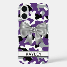 Camuflagem Roxa Preta Personalizada com Brilho