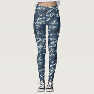 Camuflagem Verde Azul/Camuflagem Castanha Leggings