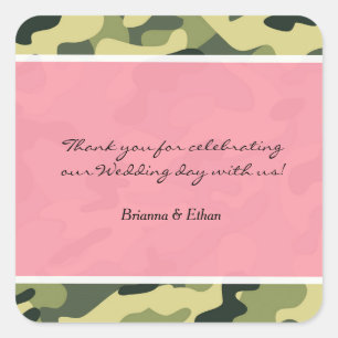 Camuflagem verde de Camo & etiquetas cor-de-rosa