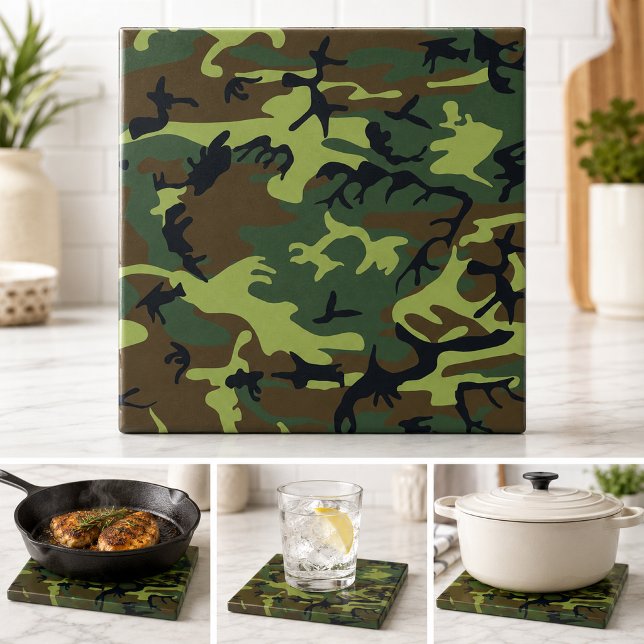 Camuflagem Verde Militar (Military Green Camouflage Tile)