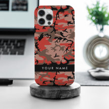 Camuflagem Vermelha e Marrom Personalize seu nome