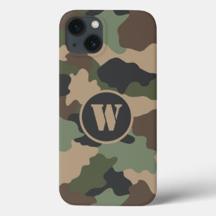 Camuflagem Woodland Camo Khaki Tan Monograma Preto