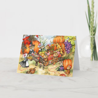 Camundongos de Ação de Graças - Cartão de Saudação