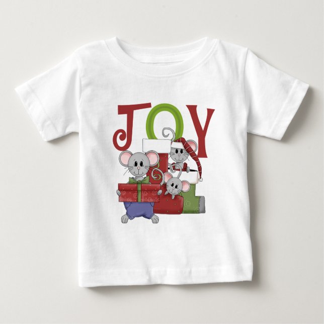 Camundongos JOY Camisas de Natal e presentes (Frente)