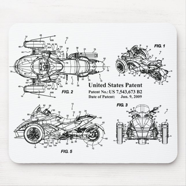 Can Am Spyder, U Patent Application Mousepad (Frente)