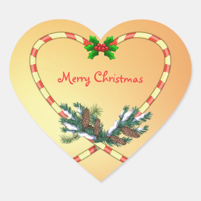 Cana doce de Natal, cola, pinheiro, cones, adesivo (Frente)