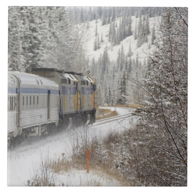 Canadá, Alberta. Trem de neve da VIA Rail entre (Frente)