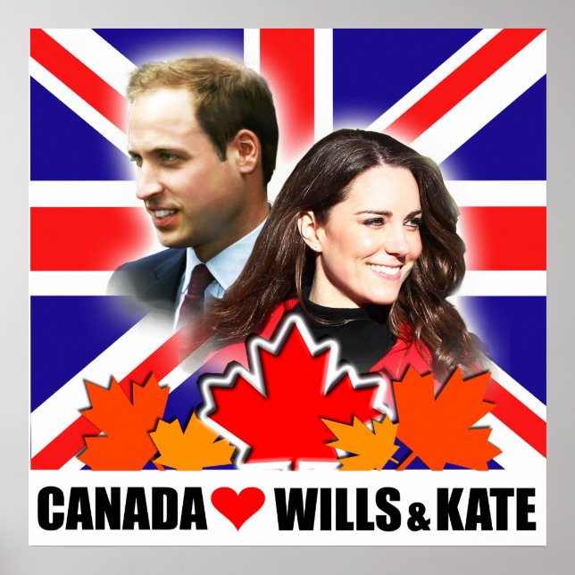 Canadá ama o Príncipe William e Kate Poster (Frente)