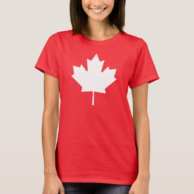 Canadá Bandeira Camisa Mapeador Canadiano Folha T- (Frente)