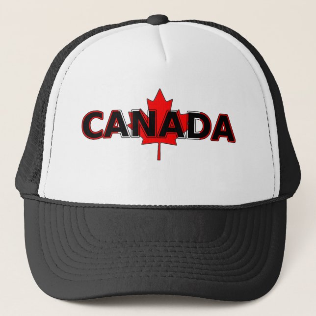 Canadá com Boné de Caminhoneiro Folha (Frente)