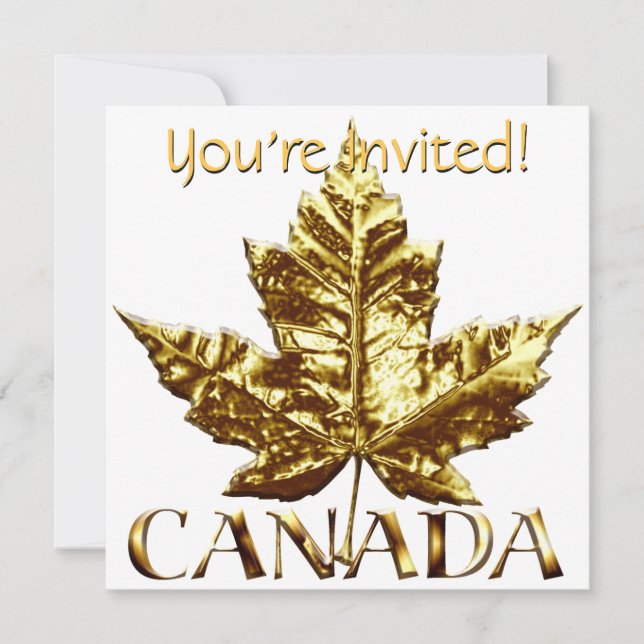 Canadá Convites para RSVP Dourado Personalizado do (Frente)