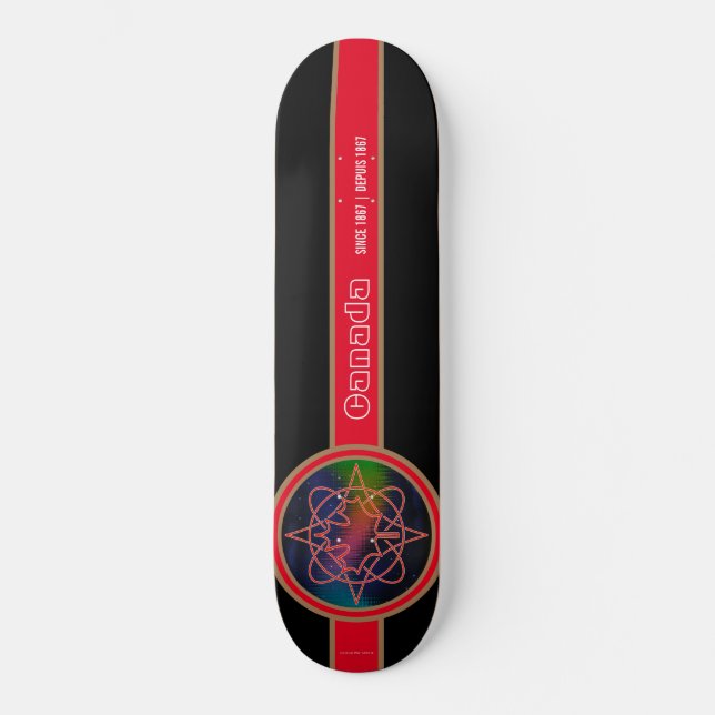 Canadá desde 1867 Aurora Black Skateboard (Frente)