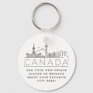 Canadá Estilizou o Chaveiro de Slogan Personalizad