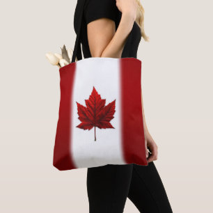 Canadá Flag Tote Bags Canada Mapeia Bolsas Folha