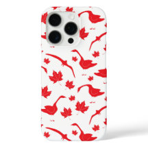 Canada Geese and Maple Leaves - canadense flag red